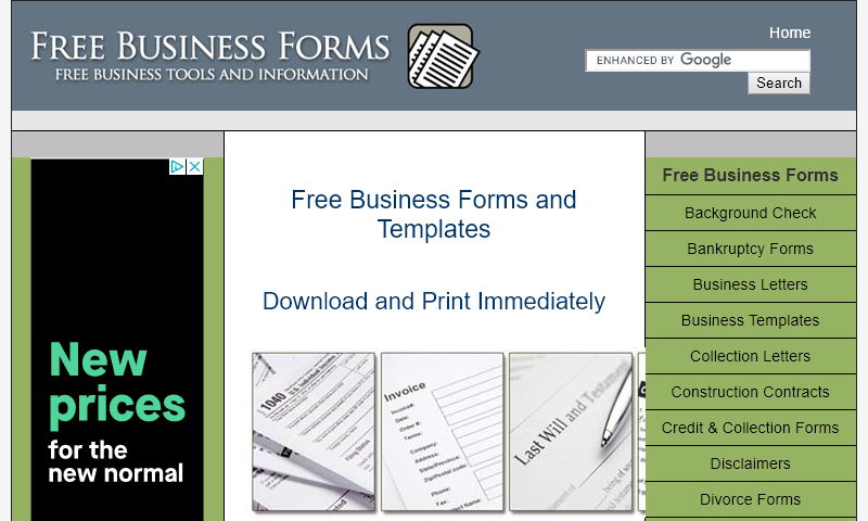 freebusinessforms.com